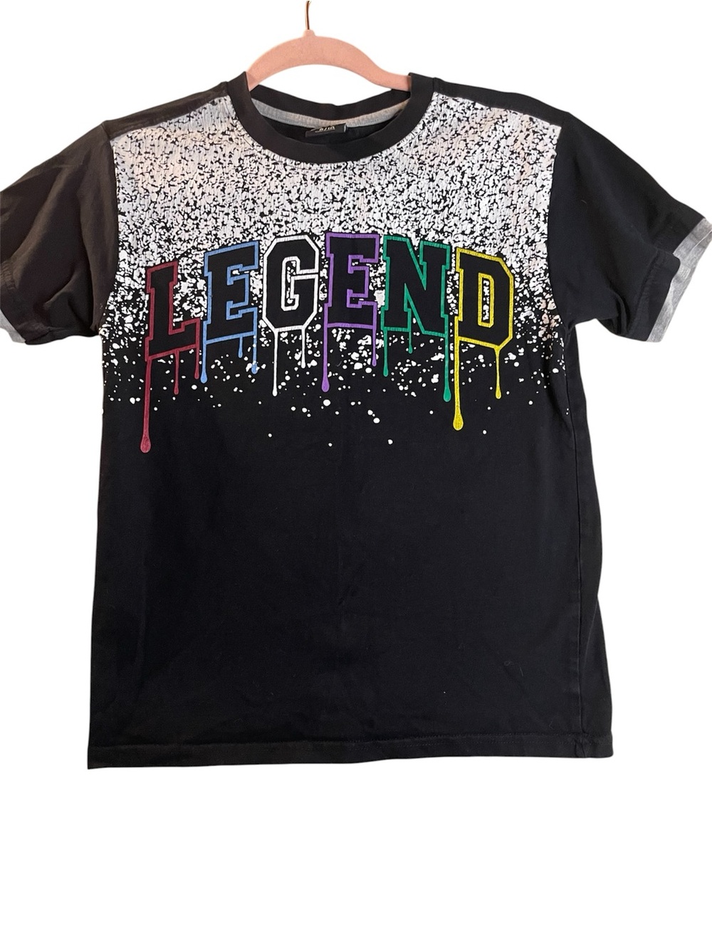 Kids 'Legend' Graphic Tee - Black with Multicolor Letter Accents